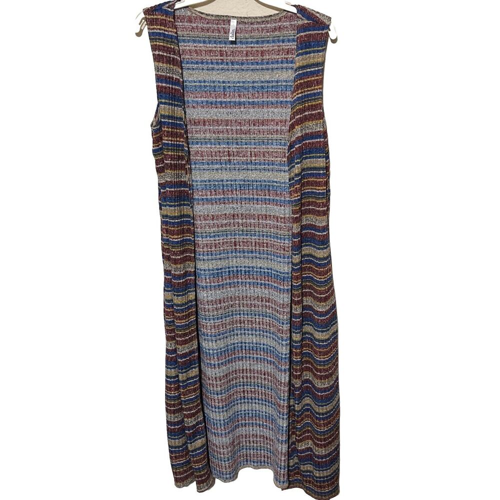 Dalin Womens One size Open Cardigan Sweater Duster Vest Striped